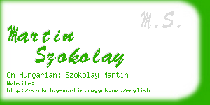 martin szokolay business card